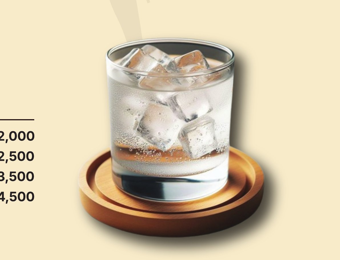 Glass of water with ice cubes