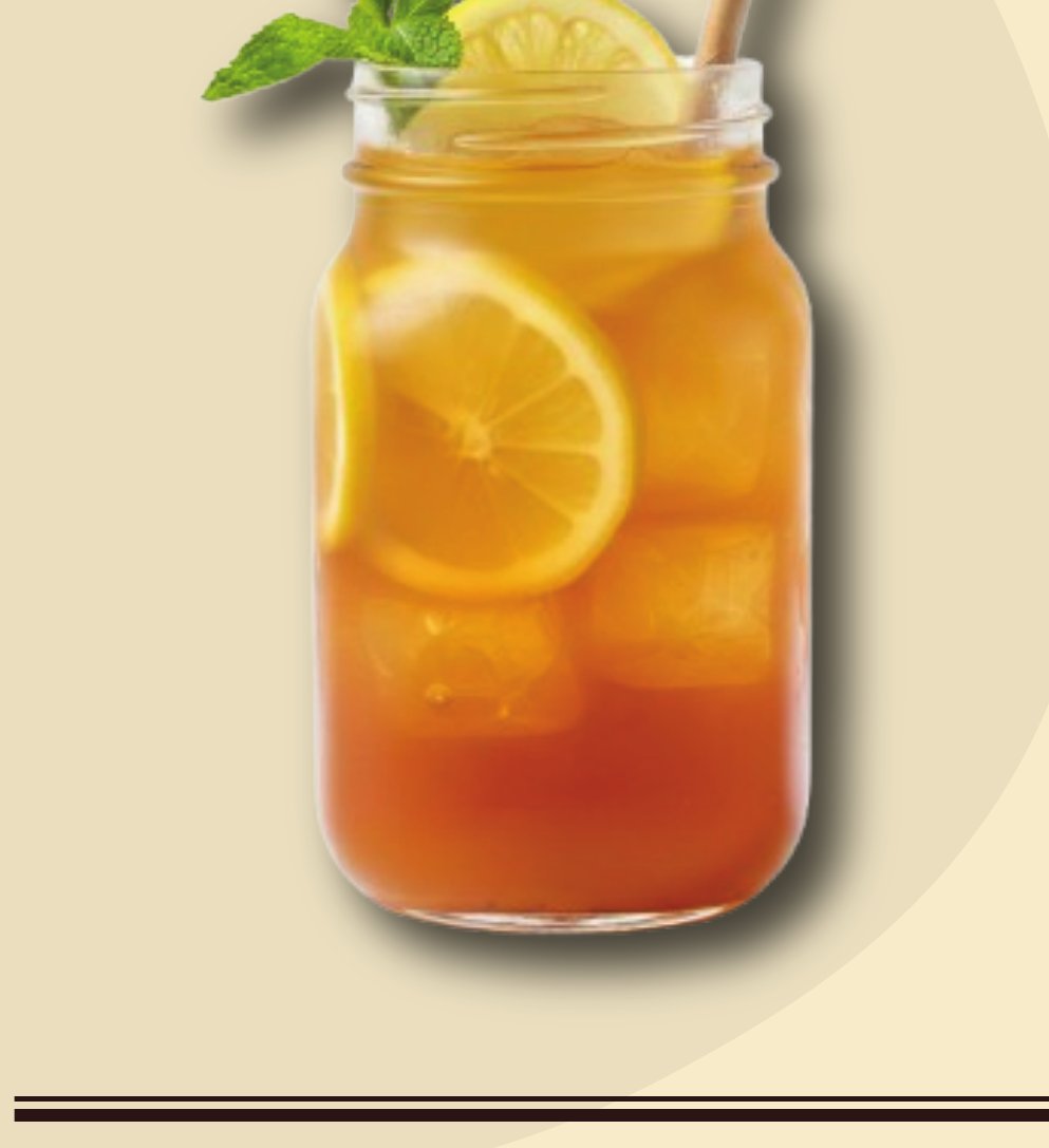 Iced tea with lemon slices and mint in a mason jar